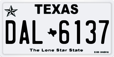 TX license plate DAL6137