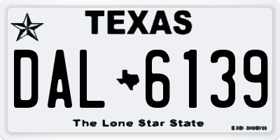 TX license plate DAL6139