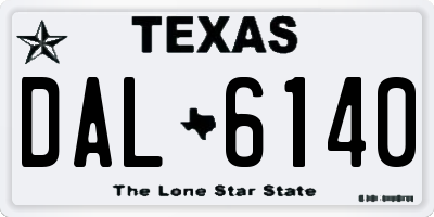 TX license plate DAL6140