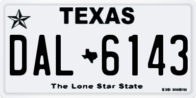 TX license plate DAL6143