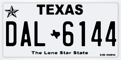 TX license plate DAL6144