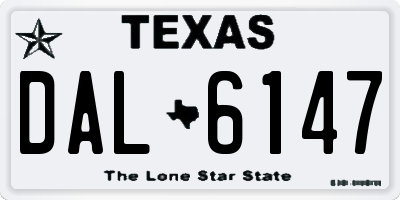 TX license plate DAL6147
