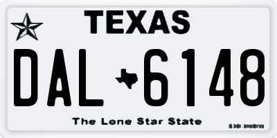 TX license plate DAL6148
