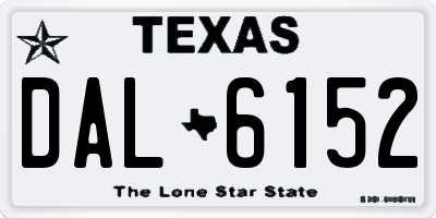 TX license plate DAL6152