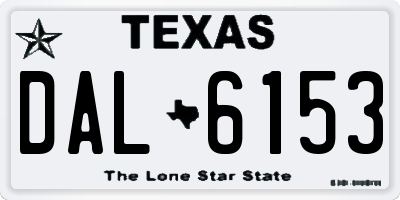 TX license plate DAL6153