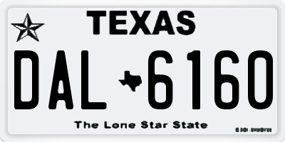 TX license plate DAL6160