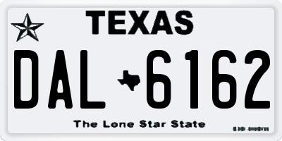 TX license plate DAL6162