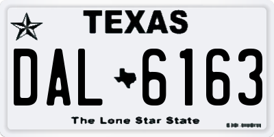 TX license plate DAL6163