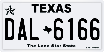 TX license plate DAL6166