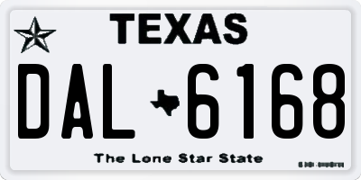 TX license plate DAL6168