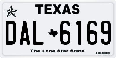 TX license plate DAL6169