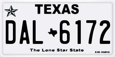 TX license plate DAL6172