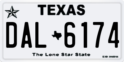 TX license plate DAL6174