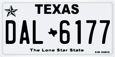 TX license plate DAL6177