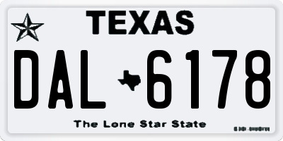 TX license plate DAL6178