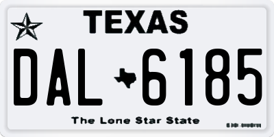 TX license plate DAL6185