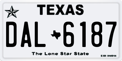 TX license plate DAL6187