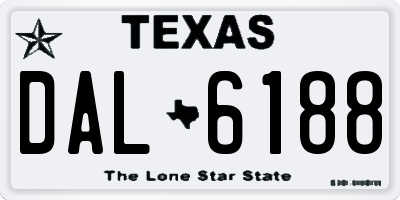 TX license plate DAL6188