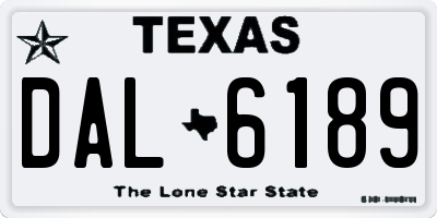 TX license plate DAL6189