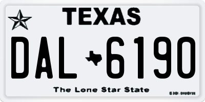 TX license plate DAL6190