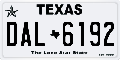 TX license plate DAL6192