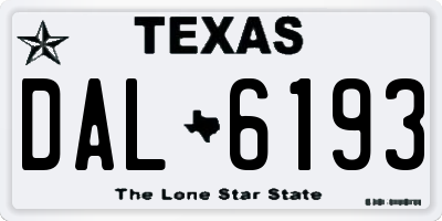 TX license plate DAL6193
