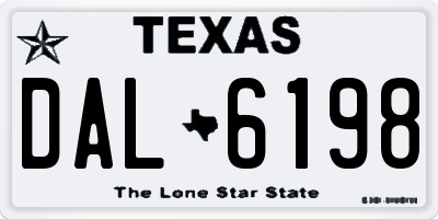 TX license plate DAL6198