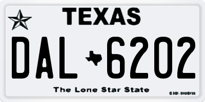 TX license plate DAL6202