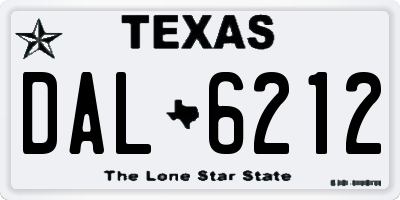 TX license plate DAL6212