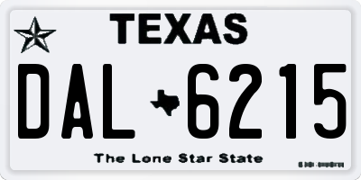 TX license plate DAL6215