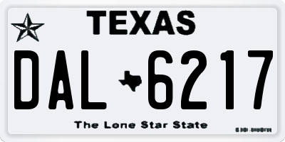 TX license plate DAL6217
