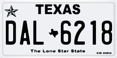 TX license plate DAL6218