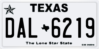TX license plate DAL6219