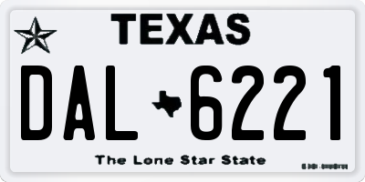 TX license plate DAL6221