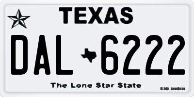 TX license plate DAL6222