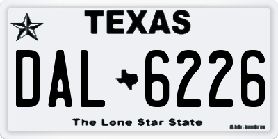 TX license plate DAL6226