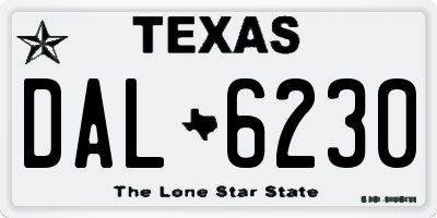 TX license plate DAL6230