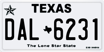 TX license plate DAL6231