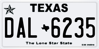 TX license plate DAL6235