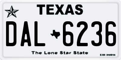 TX license plate DAL6236