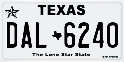 TX license plate DAL6240