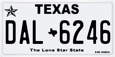 TX license plate DAL6246