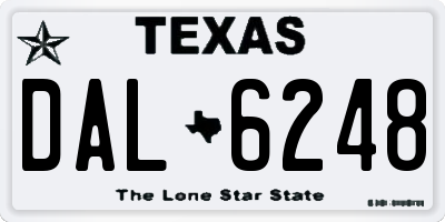 TX license plate DAL6248