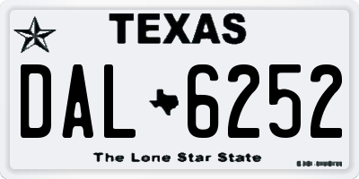 TX license plate DAL6252