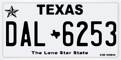 TX license plate DAL6253