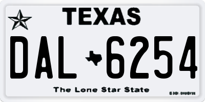 TX license plate DAL6254