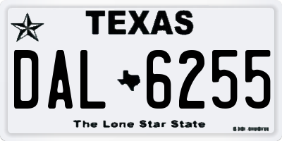 TX license plate DAL6255