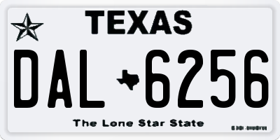 TX license plate DAL6256