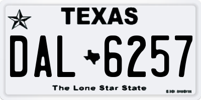 TX license plate DAL6257