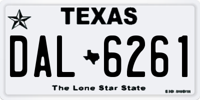 TX license plate DAL6261